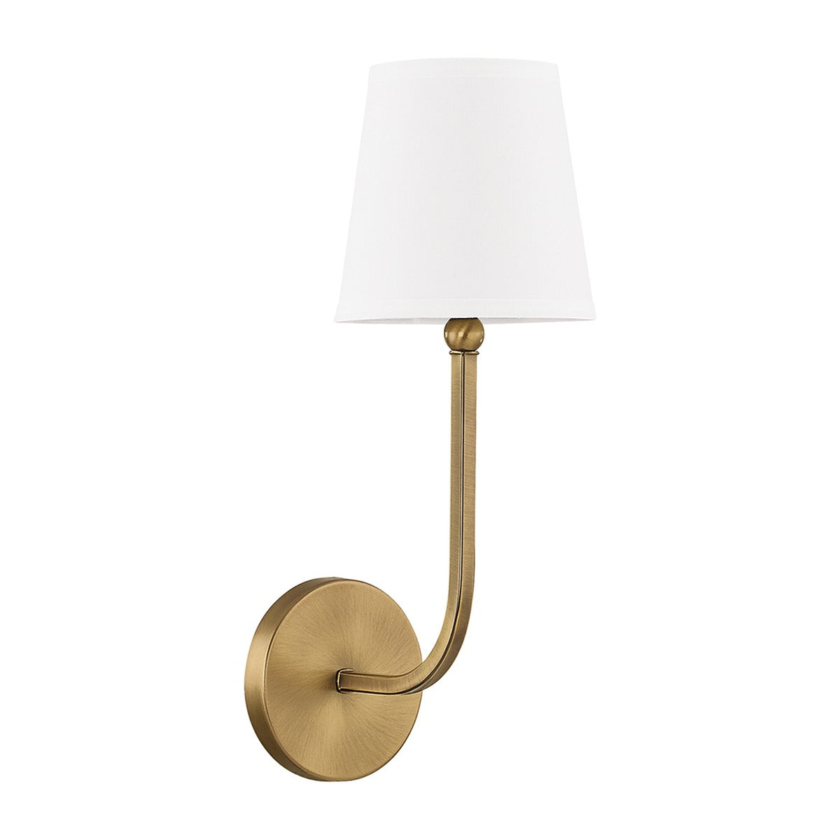 Aged Brass Fabric Shade Wall Sconce view 1