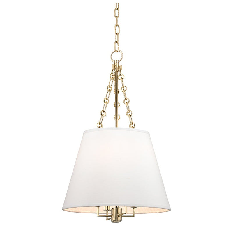 Aged Brass Linen Shade Pendant