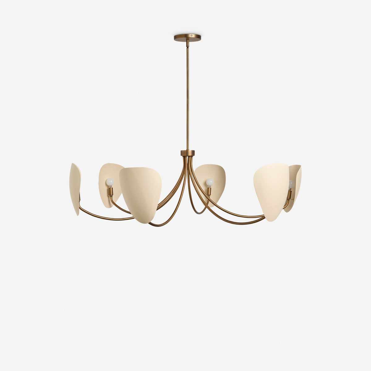 Brevin Antique Brass Petal Shade Chandelier 6-Light