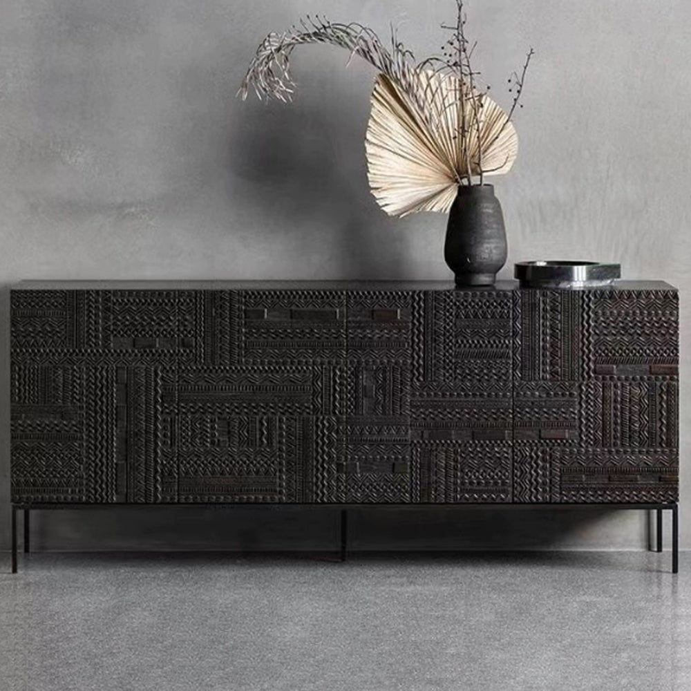 Buffet Cabinet with Storage - Modern Sideboard & Black Entryway Cabinet for Elegant Spaces