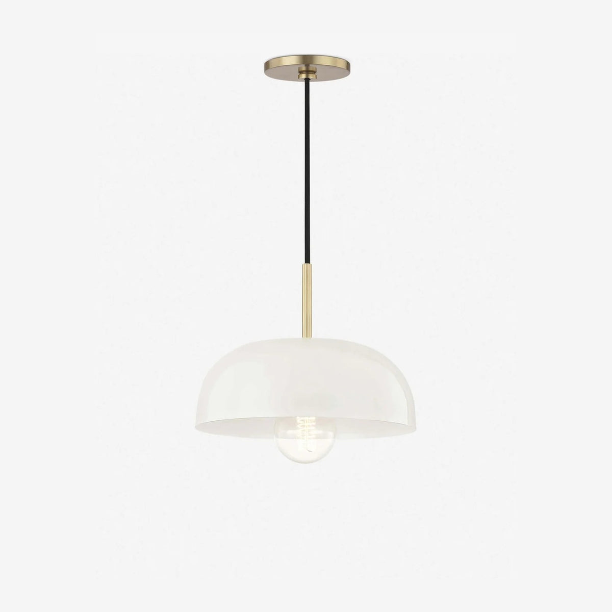 Dea Aged Brass Cream Dome Pendant Light