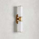Harlin Double Sconce in Milk Brass