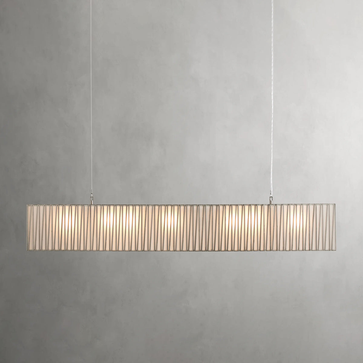 Jeunet Rectangular Chandelier in Nickel