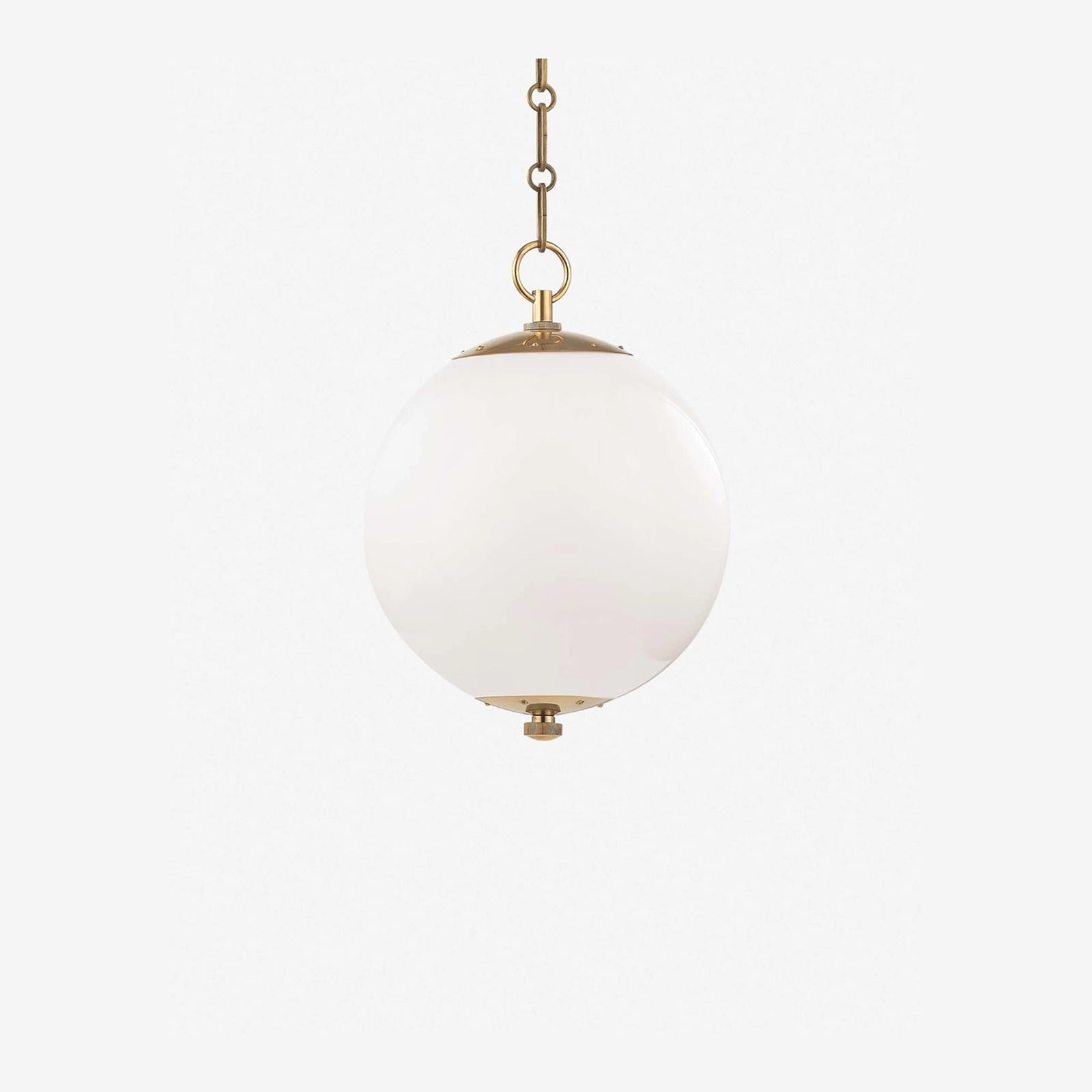 Kikki Aged Brass Opal Glass Globe Pendant
