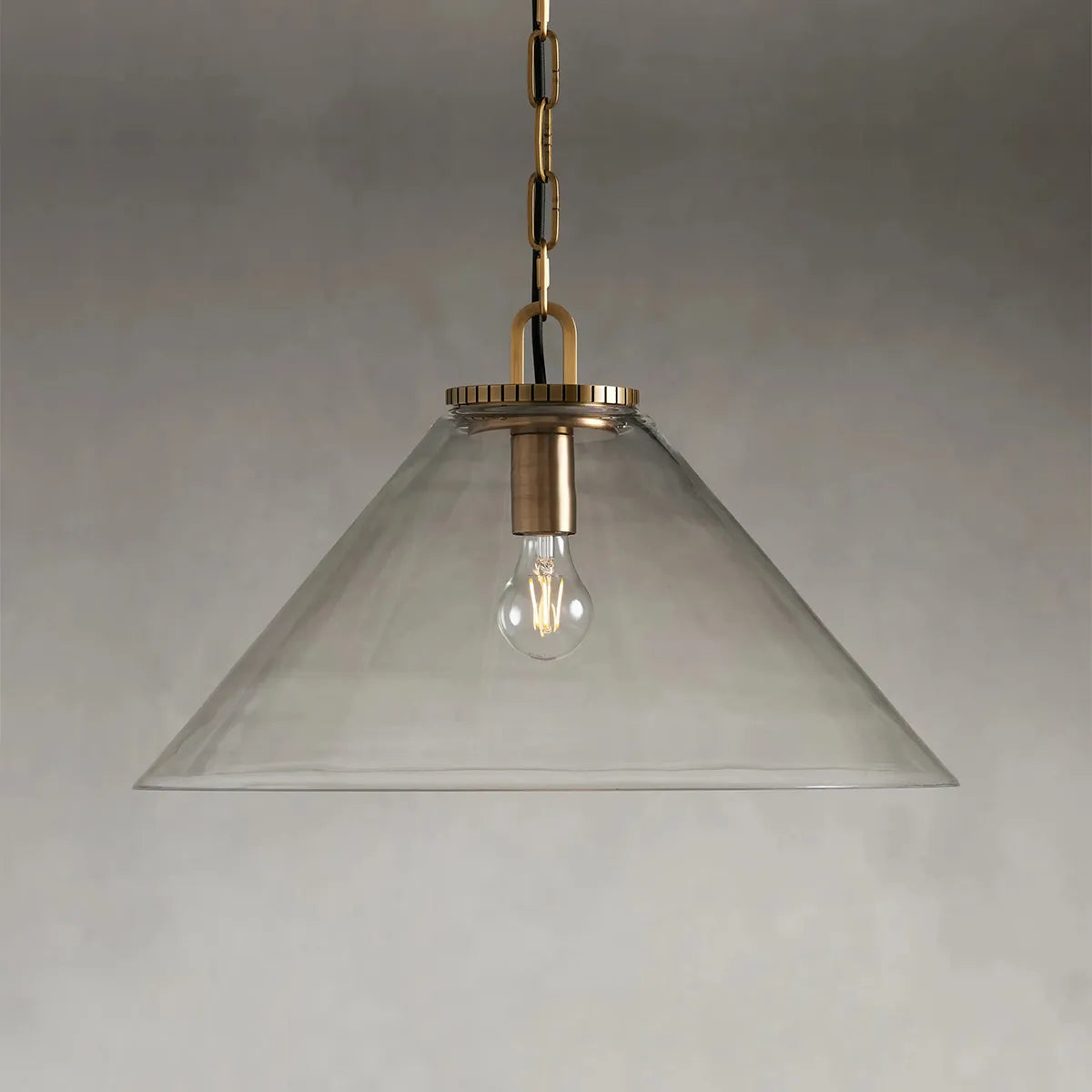 Wescott Cone Pendant with Chain Brass