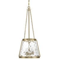 Warm Brass Clear Glass Lantern Pendant view 1
