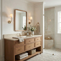 Aged Brass Fabric Shade Wall Sconce view 2