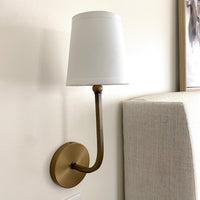 Aged Brass Fabric Shade Wall Sconce view 3
