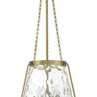 Warm Brass Clear Glass Lantern Pendant detail view 5