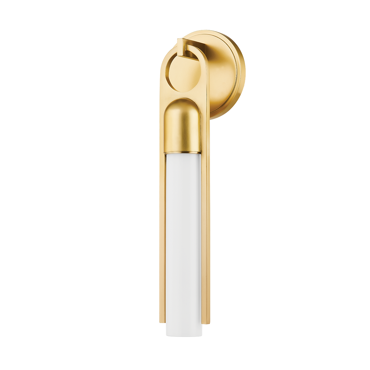 ellis opal glass wall sconce aged brass