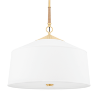 marlow linen drum pendant aged brass