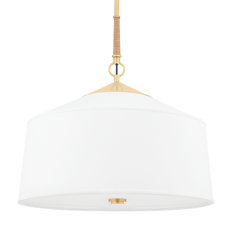 marlow linen drum pendant aged brass