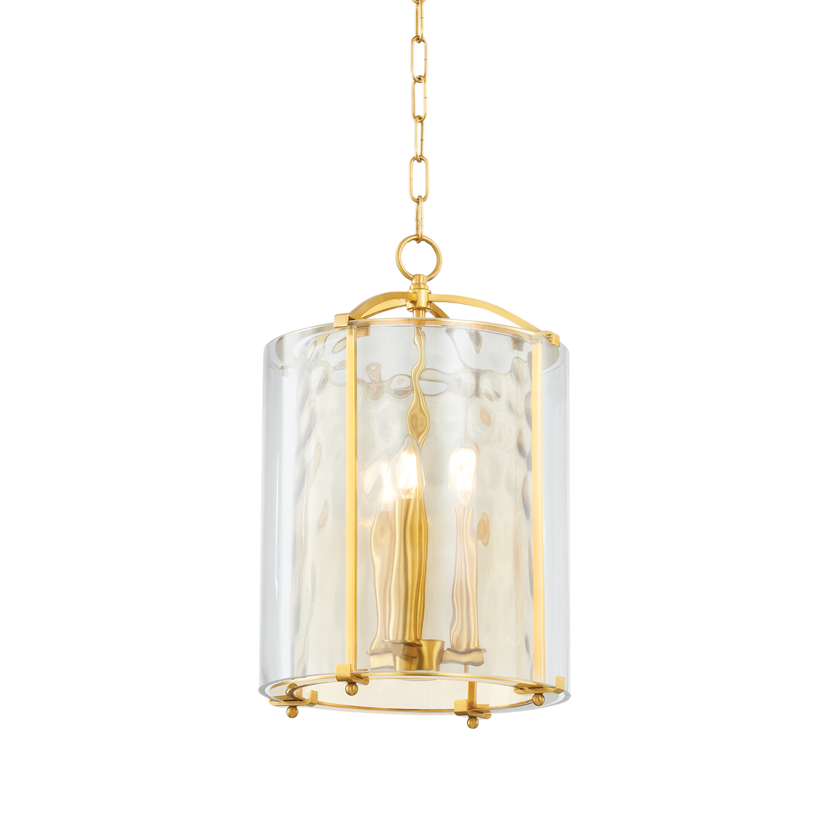 emery water glass lantern pendant aged brass