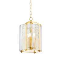 emery water glass lantern pendant aged brass