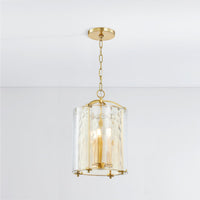 emery water glass lantern pendant aged brass