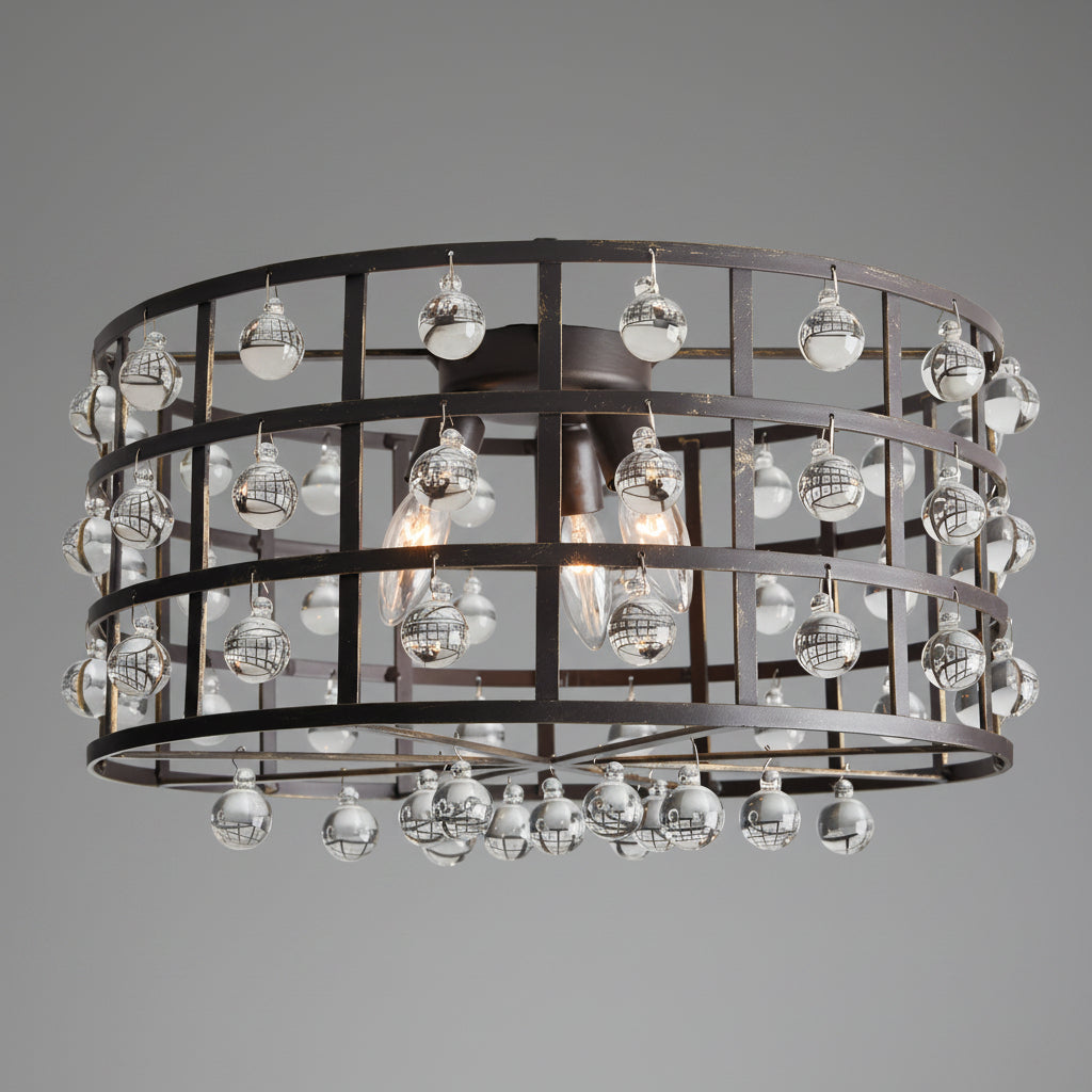 La Cage Flush Mount in Bronze
