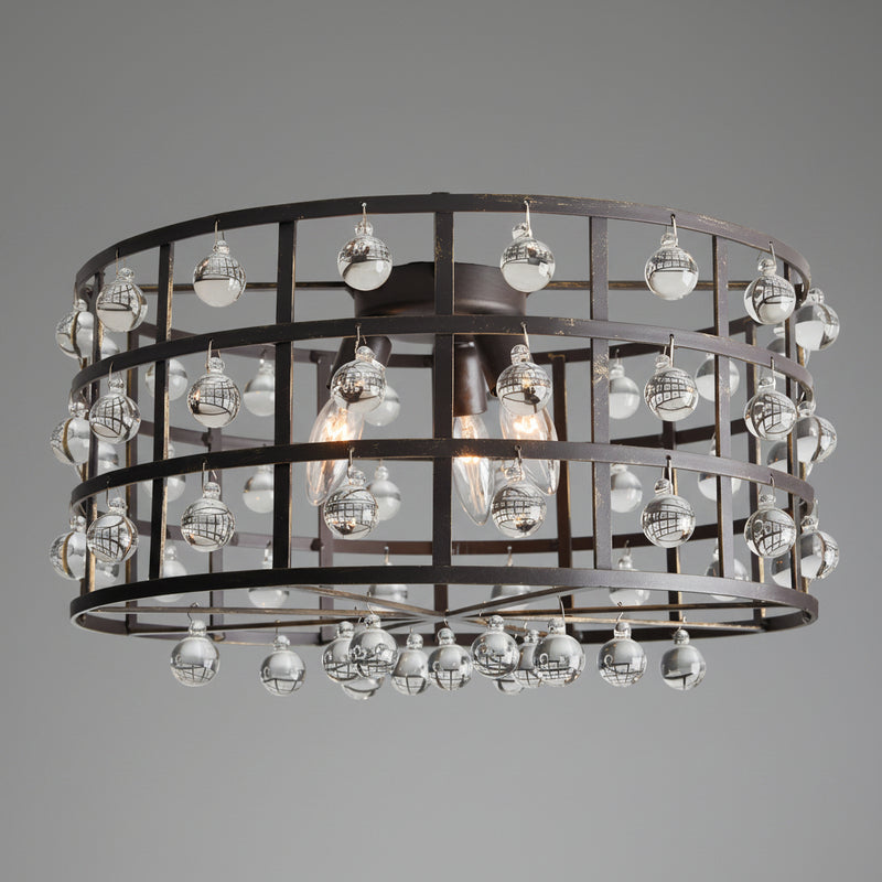 La Cage Flush Mount in Bronze