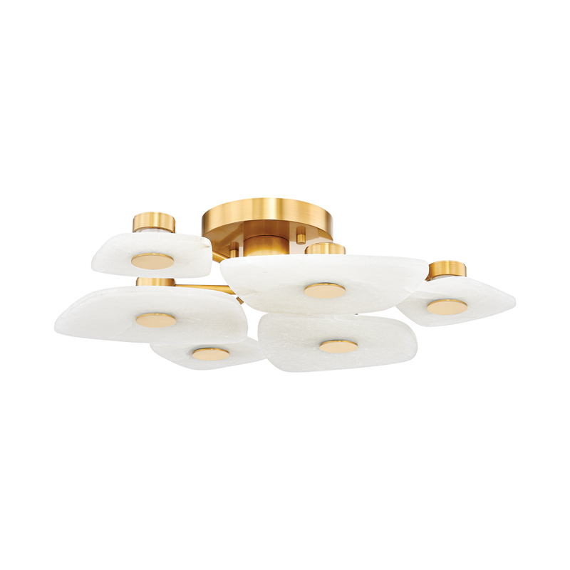 holmdel semi flush aged brass