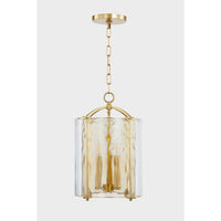 emery water glass lantern pendant aged brass