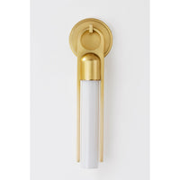 ellis opal glass wall sconce aged brass