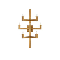 linear brass candle wall sconce