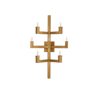 linear brass candle wall sconce