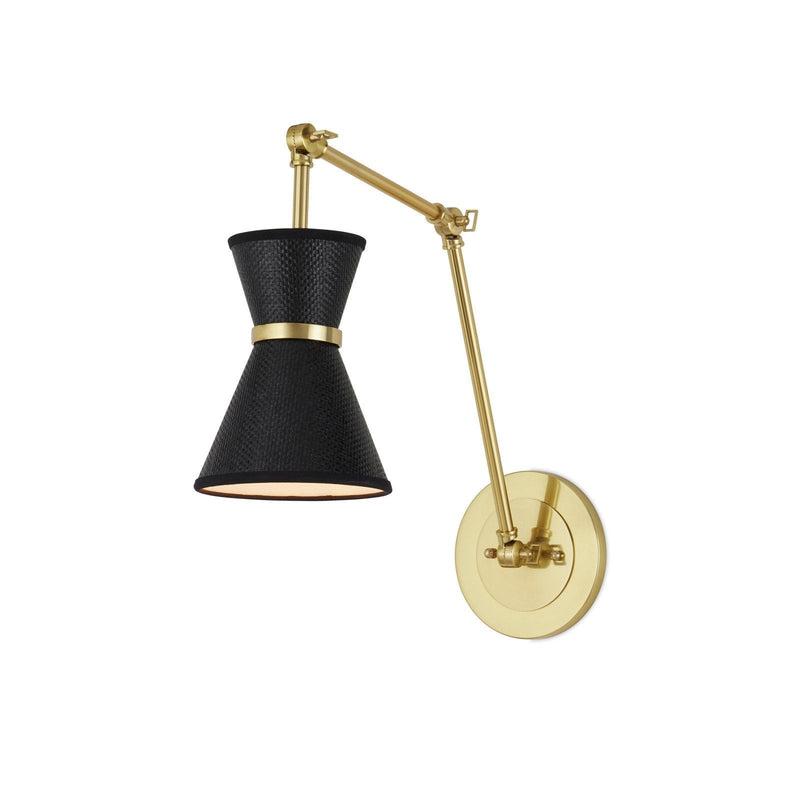 black cone shade wall sconce