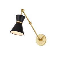 black cone shade wall sconce