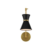 black cone shade wall sconce