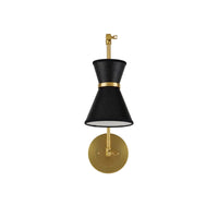 black cone shade wall sconce