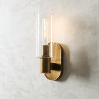 Harlin Sconce in Clear Brass