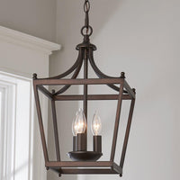 3-light black iron lantern pendant chandelier
