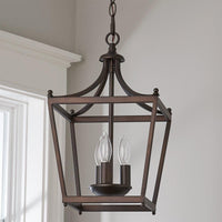 3-light black iron lantern pendant chandelier