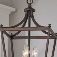 3-light black iron lantern pendant chandelier