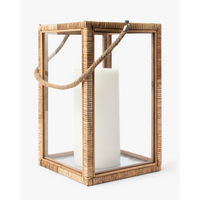 Rattan & Glass Lantern
