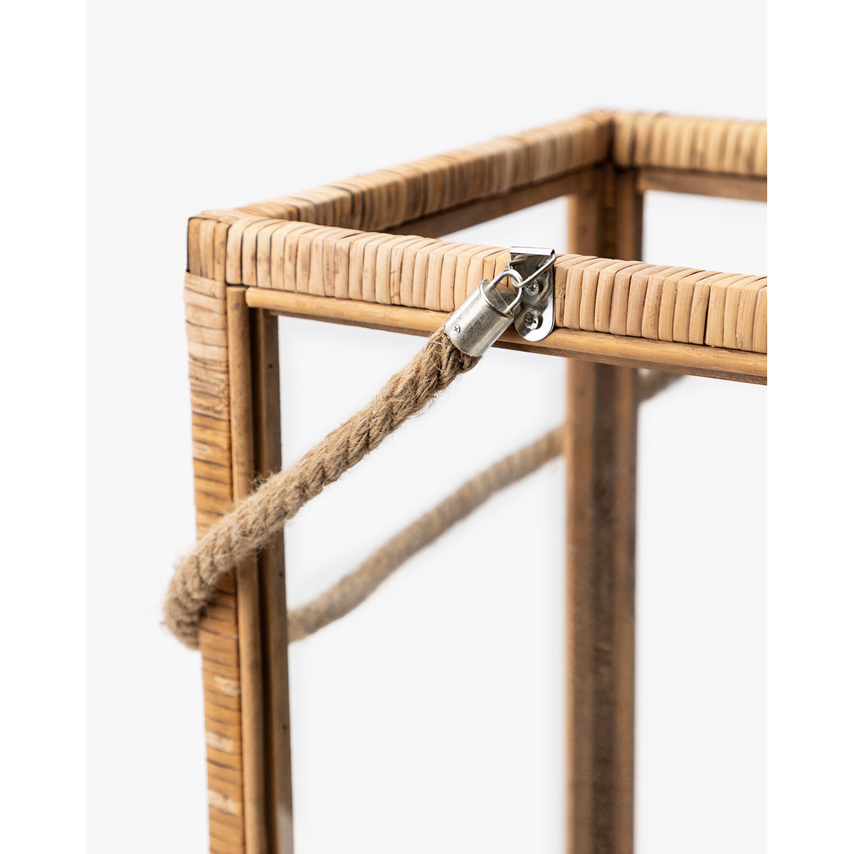Rattan & Glass Lantern – view 2