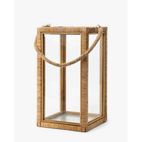 Rattan & Glass Lantern