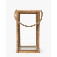 Rattan & Glass Lantern