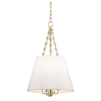 Aged Brass Linen Shade Pendant