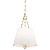 Aged Brass Linen Shade Pendant