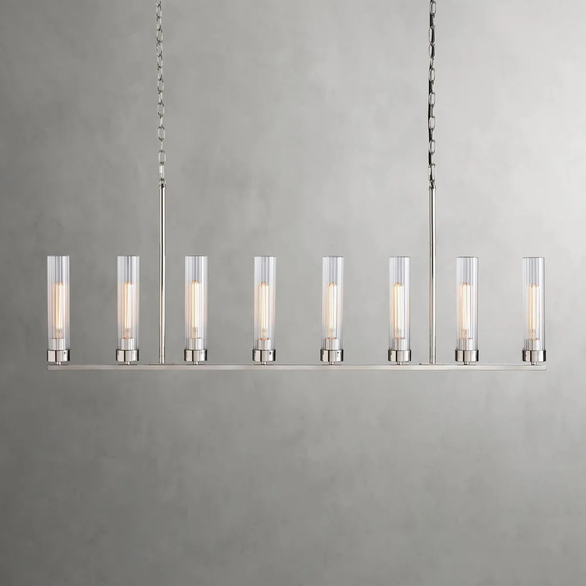 Andreas Linear Chandelier Nickel