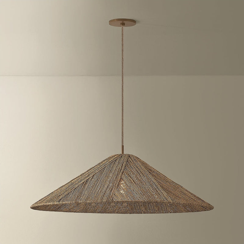 Woven Disc Pendant Light view 1