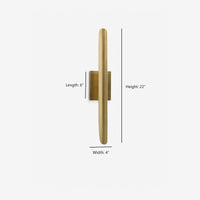 Baton Brass Minimalist 2-Light Wall Sconce