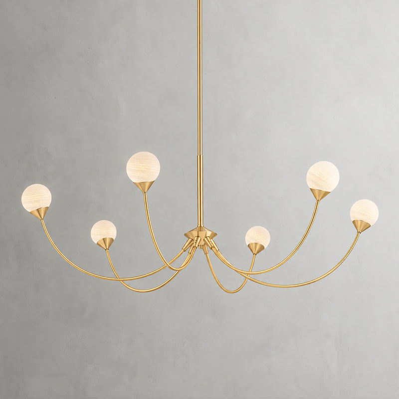 Bexley Cloud Glass Six-Light Chandelier