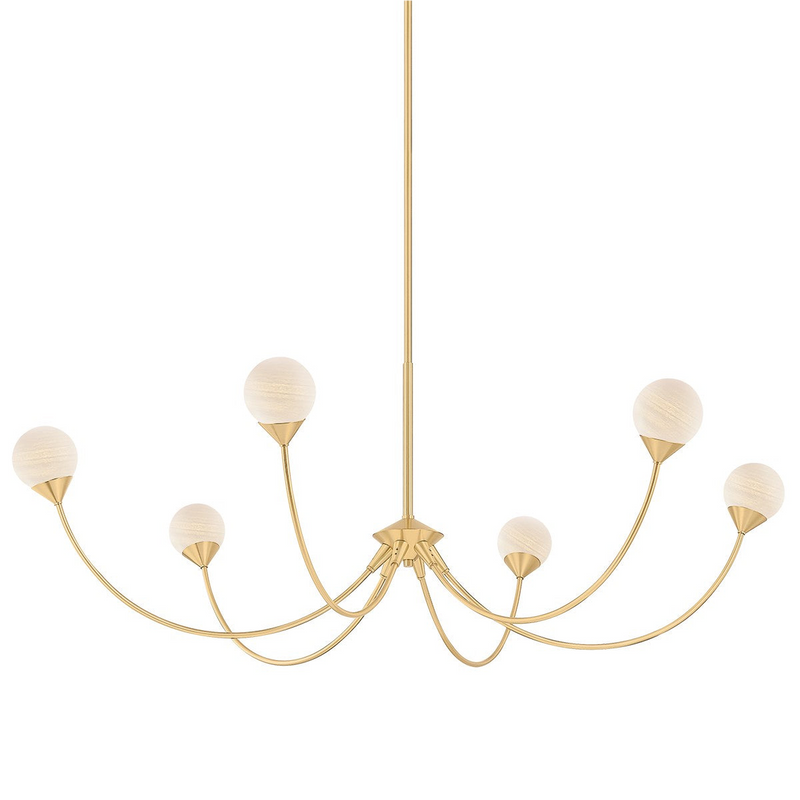 Bexley Cloud Glass Six-Light Chandelier