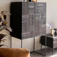 Black Accent Cabinet - Functional Entryway Storage Cabinet with Drawers