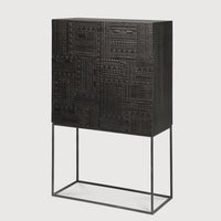 Black Accent Cabinet - Functional Entryway Storage Cabinet with Drawers