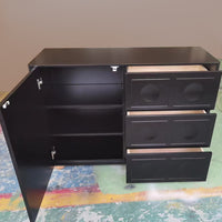 Black Furniture Living Room Cabinet - Stylish Chest of Drawers for Storage