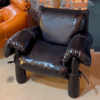 Black Leather Chair - Stylish Upholstered Chairs for Modern Living Room Furniture