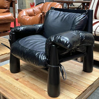 Black Leather Chair - Stylish Upholstered Chairs for Modern Living Room Furniture